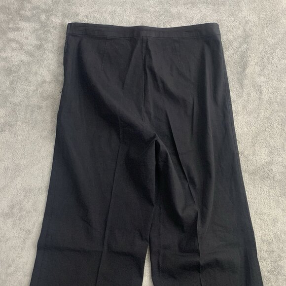 Eileen Fisher Pants Women 8 Black Linen Blend Pull On Side Zipper Trouser Casual - Picture 15 of 15